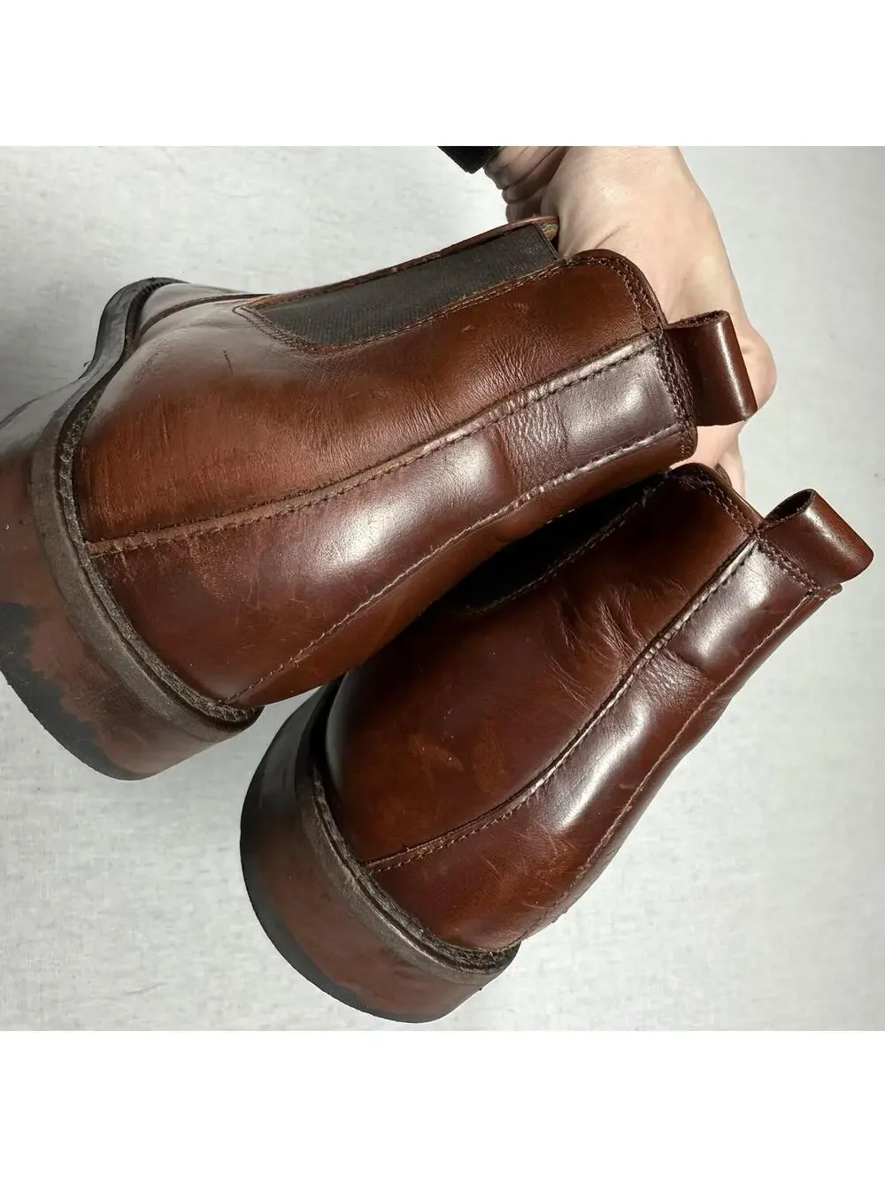 JOHNSTON & MURPHY‎ Chelsea Boots Men Sz 8M Brown Leather Comfort Chukka Shoes